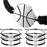 12 Pieces Basketball Bracelet Jewelry Basketball Woven Charm Bracelet for Player Team