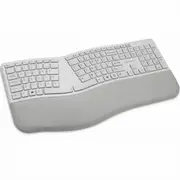 Kensington Dual Comfort Keyboard Split Keys Ergonomic Bluetooth-USB Wrist Rest Grey White