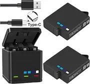 HOMERW Black Camera Battery Compatible with GoPro Hero 7 Hero 6 Hero 5 Black Battery Or Triple Charger(2battery withcharger)