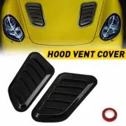 Car Air Flow Intake Scoop Hood Bonnet Vent Decorative Cover Kit Black Universal