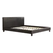 King PU Leather Bed Frame Black
