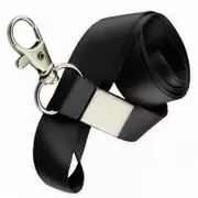 Neck Strap ID Badge Card Key Holder Clip Ring Name Tag Lanyard Black