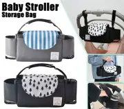 Stroller Baby Organiser Buggy Mummy Bag Pram Pushchair Cup Storage - Black Tree