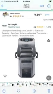 delonghi cool touch deep fryer
