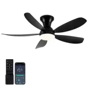 Ceiling Fans with Lights and Remote Control, Flush Mount Ceiling Fans with Li...
