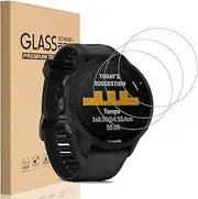 [3 Pack] for Garmin Forerunner 955 Screen Protector Glass, Ultra-Thin 9H Hardness Anti-Fingerprint Watch Tempered Glass Screen Protector for Garmin Forerunner 955 Solar
