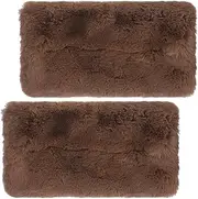 [Parliky] Faux Fur Hand Muffs Women Winter Warm Muff Plush Fuzzy Cuffs Boys and Girls Handwarmer 2pcs Brown