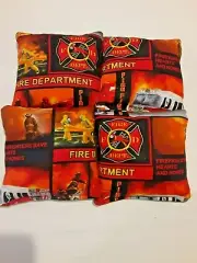 4 Cornhole Fire Department Bags Corn Hole Firefighter
