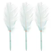 Light Blue Feather Ballpoint Pen, 3 Pcs Light Blue