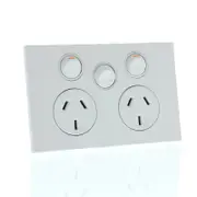 CLIPSAL SATURN ZEN Z4025XA-ZW - Double GPO With Extra Switch - Zen White