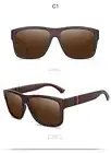 Mens Large Polarized Square Sunglasses Matte Brown Frame Brown Polarized Lens