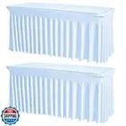 GEWONELIFE Tablecloth Rectangle,60 Inch Baby Blue Elastic Edge Table Cloth, W