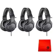 Three Audio-Technica ATH-M20X's with StreamEye Polishing Cloth