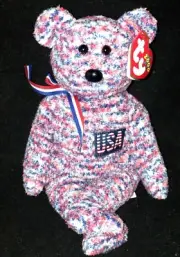 USA the Bear Ty Beanie Baby (4287) RARE RETIRED 2000 WITH TAGS