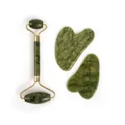 Jade Roller Gua Sha Scraper Face Lift Slimming Anti-Aging Wrinkles Massage TYgo>