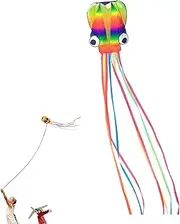 Rainbow Octopus Kite,Rainbow Flying Kites with Long Tails | Portable Folding Beach Trip Family Games for Kids, Boys, Children, Girls