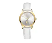 Creative Belt Girl Watch Fashion Trend Cute Mickey Quartz Watch Stainless Steel and Leather Casual Quartz Watch-White