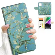 ( For iPhone 13 Pro ) Wallet Flip Case Cover AJ26150 Van Gogh Almond Blossom