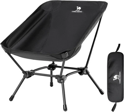 CAMEL CROWN Folding Camping Chair Lightweight Portable Compact Mesh Black