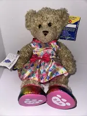 Build-A-Bear Workshop Plush Brown Beige Teddy Bear NWTS DRESSED 15"