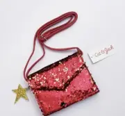 Cat & Jack Girls' Sequin Crossbody Bag Red