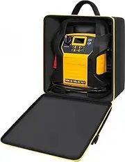 Tanmqin Car Jumper Starter Storage Bag Compatible with DEWALT DXAEJ14 Digital Portable Power Station Air Compressor, Carrying Case Holder Container (Black with yellow liner)