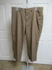 Men's St John's Bay Worry Free Relaxed Fit Flat Front Pant BROW SZ40X 29" NWT