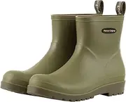 [planone] Short rain Boots for Women Waterproof Garden Shoes Anti-Slipping Rainboots for Ladies Comfortable Insoles Stylish Light Ankle rain Shoes matte Outdoor Work Shoes