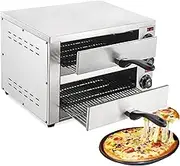 Countertop Electric Pizza Oven, 16 Inch Electric Double Bread Maker, Pizza Maker Machine with Timer and Independent Temperature Setting, Multipurpose Toaster Oven