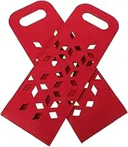Cabilock Felt Wine Storage Bag Red Reusable Tote Bag for 2 Bottles Decorative Party Accessory Lightweight for Home Bar