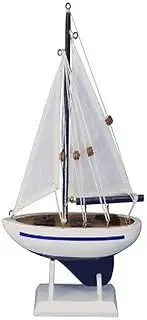 Hampton Nautical Pacific Sailer Blue 9" Hampton Nautical Model Ship, Fully Assembled (Not a Kit)