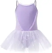 [LIONJIE] Toddler Little Girls Ballet Leotards - Strap Hollow Back Ballerina Outfits Dance Dress Tutu Skirt for Kids 3-12 Years