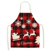 Nevenka Black and Red Plaid Christmas Apron for Home Kitchen Cooking-A15