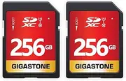 Gigastone 256GB 2-Pack SD Card UHS-I U1 Class 10 SDXC Memory Card High Speed Full HD Video Canon Nikon Sony Pentax Kodak Olympus Panasonic Digital Camera, with 2 Mini Cases