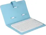 Foldable Portable Wireless Bluetooth Keyboard with Magnetic Case with Detachable Cell Phone Holder for iOS 4.5-6.8 inch, Android and Windows Bluetooth (Sky Blue)