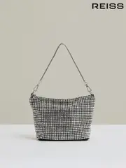 Reiss Silver Leah Crystal Bracelet Pouch Bag (AY8853) | $195