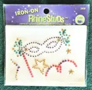 Mardi Gras Mask & Stars Celebrate Dritz Iron-On RhineStuds Craft Decoration 2939
