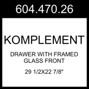 IKEA KOMPLEMENT Drawer With Framed Glass Front White 29 1/2x22 7/8" 604.470.26