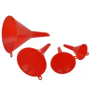 Home Plus H110601 Red Plastic Funnel Set