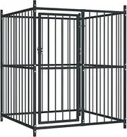 Versatile Outdoor Heavy-Duty Dog Kennel with Lockable Latch, Steel Construction, Ample Exercise Space 120x120x150 cm, for Play and Safety in Black, Easy Assembly, Designed for Durability and Security