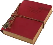 GDPKIALSLZ, Notebook Classic Retro Vintage Style PU Cover String Key Bound Blank Notebook Notepad Travel Journal Diary Sketchbook(Red)