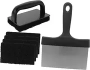 Grill Cleaning Scraper 6PC Set BBQ Grill Rack Sponge Brush Handle for Easy Cleaning Stains