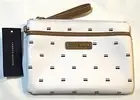 New with Tags -Tommy Hilfiger women's Zip Strap Signature Logo Wristlet -White