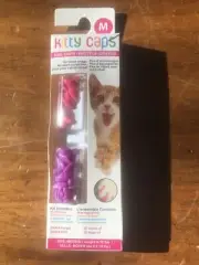 New Kitty Caps Cat Nail Caps 40 Hot Pink and Hot Purple MEDIUM
