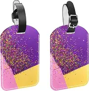 [CWAGFEQZ] 2-Pc Luggage Tags for Suitcases,Travel Tags for Luggage,The Simple Style of The Geometry Color