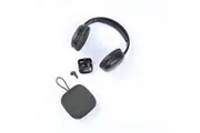 Laser 3-in-1 Wireless Audio Set: Comfort Headphones, TWS Earbuds, Splashproof Speaker, Bluetooth v5.3, Long Battery Life, Includes Mic