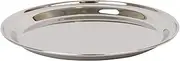 Argon Tableware 30cm Serving Platter - Stainless Steel Chrome Dinner Tray Round Tray Plate Medium Appetizer Serving Dishes for Party, Events, Table Service, Snack Platters