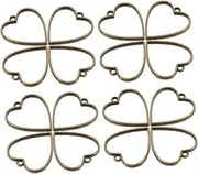 [LIGHTAOTAO] 20pcs Vintage Hollow Heart Shaped Bezel Frame Pendants for DIY Jewelry Making Open Back Pendant Supplies for Pressed Flower Necklaces and Bracelets for