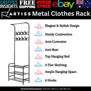 Artiss Clothes Rack Coat Stand Garment Portable Hanger Organiser Shoe Storage
