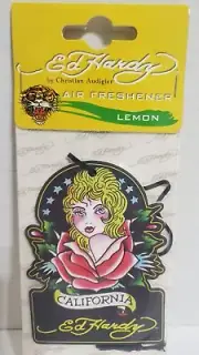 Ed Hardy by Christian Audigier Rose air freshener Lemon scent new